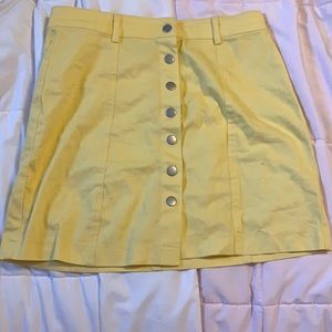 Yellow button down skirt